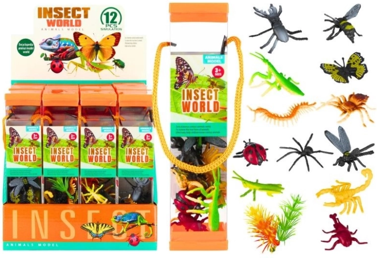 Set di miniature di insetti in tubo trasparente