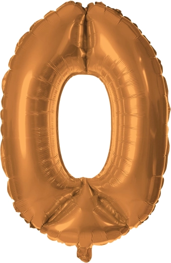 Palloncino in foil TORO cifra 0, 30 cm, bronzo