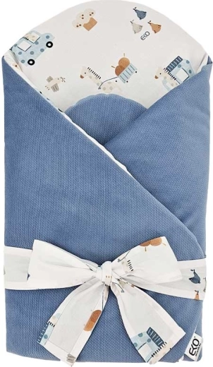 Fasciatoio/avvolgibimbo in cotone EKO con velluto e inserto in cocco Giraffe 75 × 75 cm