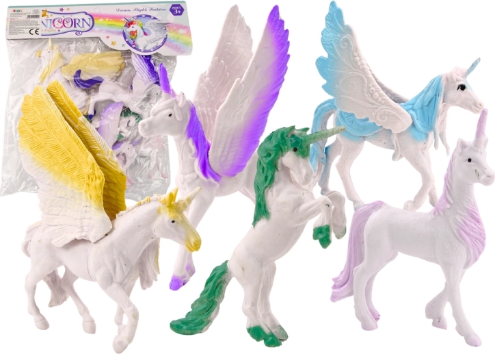 Set di Figure Unicorno Pegaso Bianco Ala Magica