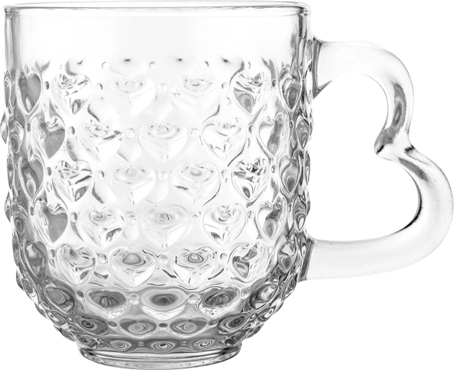 Altom Design tazza in vetro con decorazione a cuori 310 ml