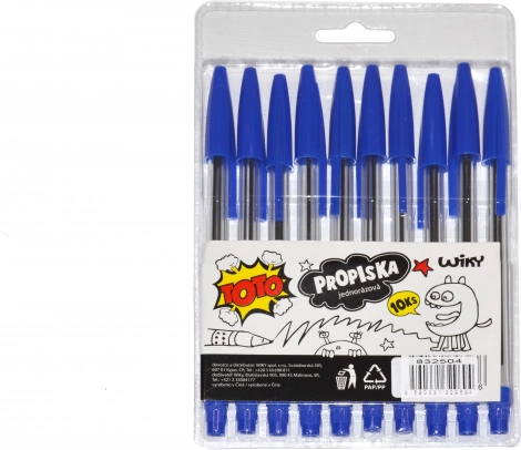 Penne usa e getta TOTO - inchiostro blu, 10 pezzi