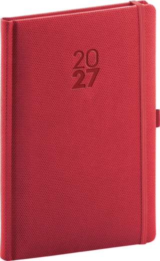 Diario settimanale Notique Diamante 2027 rosso 15 × 21 cm