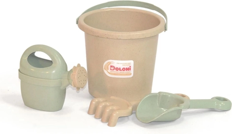 Doloni ECO Line set da sabbia con annaffiatoio verde-beige