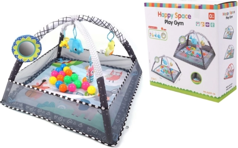 TinyMini Happy Space tappetino educativo 2 in 1 con recinto e palline