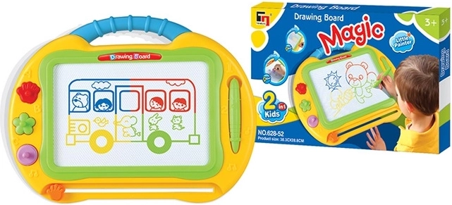 Lavagna da disegno 2-in-1 in valigetta – gialla