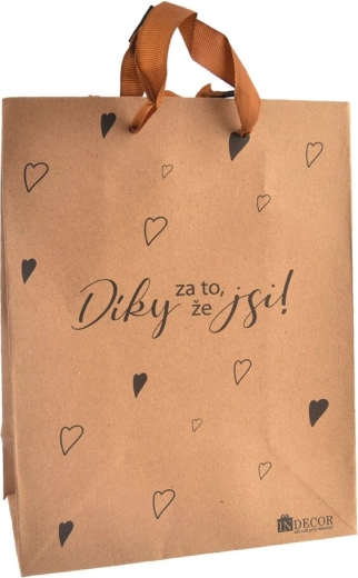 Borsa regalo "Grazie di esserci" (26 × 10 × 32 cm)