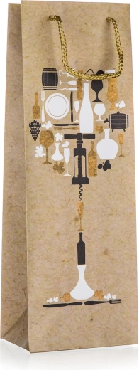 Busta regalo per bottiglia con motivo vetro 12 × 35 × 9 cm