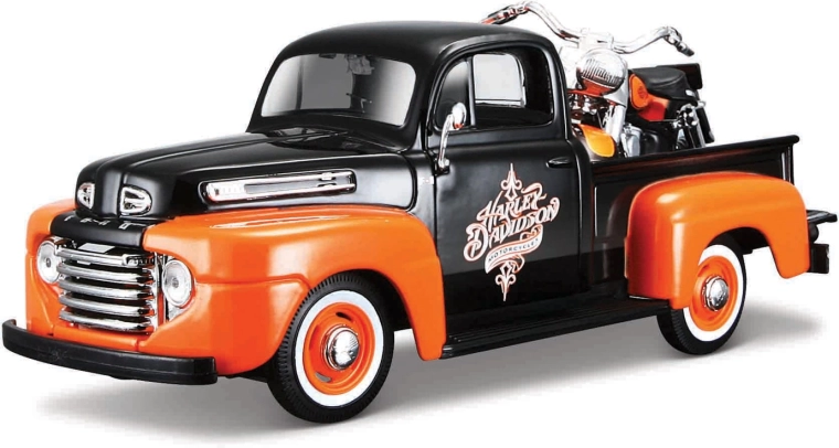 Maisto Harley-Davidson custom 1948 Ford F-1 pick-up con 1958 FLH Duo Glide 1:24