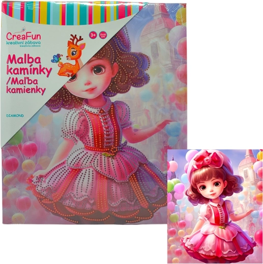 Pittura con diamanti bambola di compleanno 25 × 30 cm