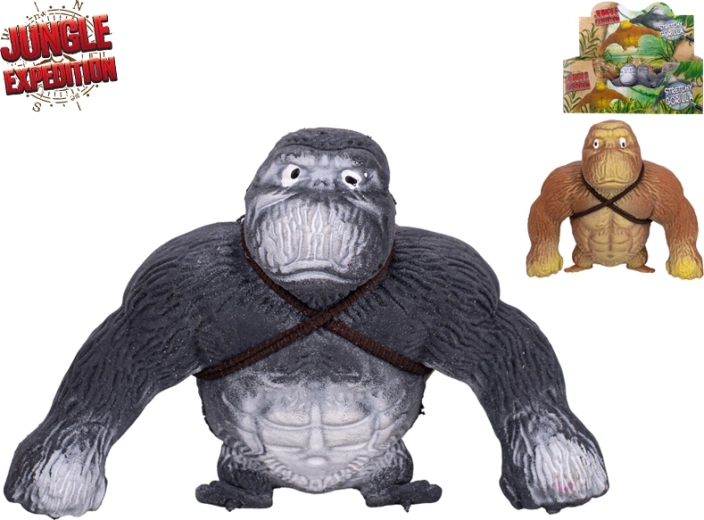 Jungle Expedition action figure di gorilla super elastica ca. 10 cm (mix 2 colori)