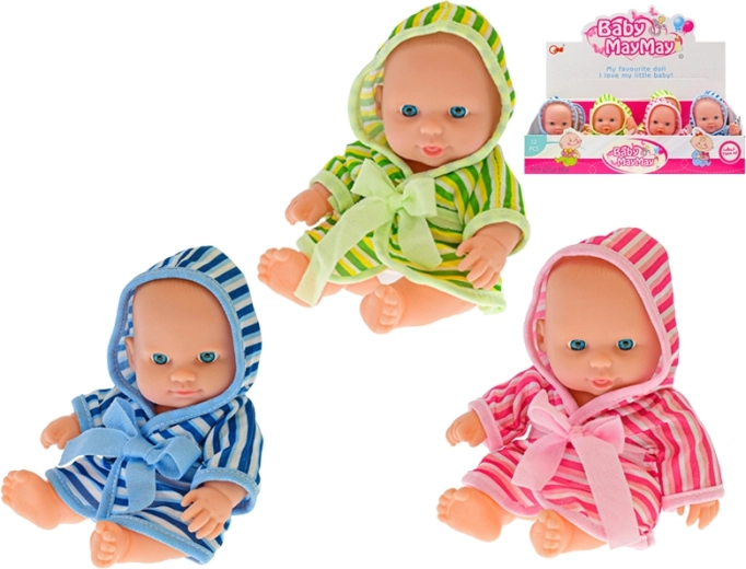 Bebè con accappatoio a righe 20 cm