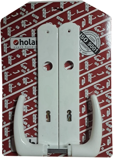 Maniglia per porta Classic con placca XXL 90 mm per serratura a chiave (BB), bianca