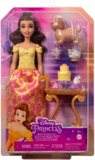 Disney Princess Bella con carrello da tè – set di gioco con bambola