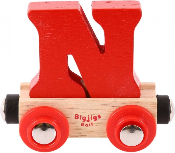 Bigjigs Rail vagone con lettera N per pista ferroviaria in legno