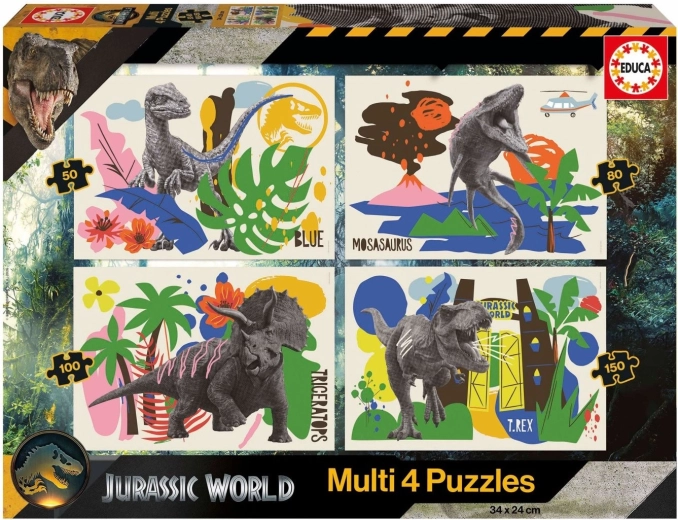 Educa puzzle Jurassic World 4in1 (50, 80, 100 e 150 pezzi)