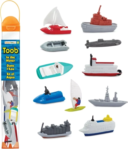 Tubo con mini modelli di imbarcazioni in acqua Safari Ltd. TOOBS
