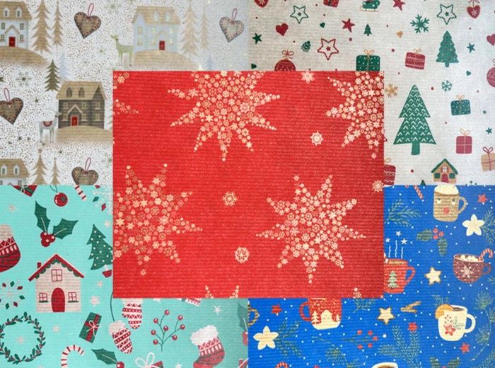 Carta da regalo natalizia Ecocolor 0,7 × 1,5 m