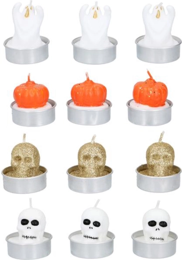 Candele tealight Halloween – mix di profumazioni, 3 pz