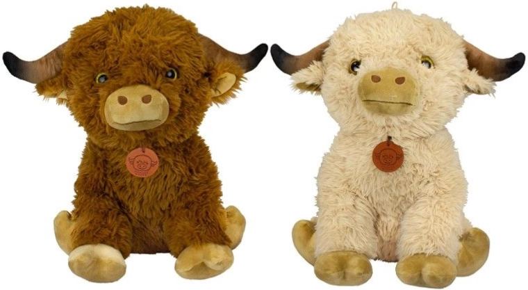 Mucca di peluche (bovino delle Highlands) seduta 20 cm - 1 pezzo