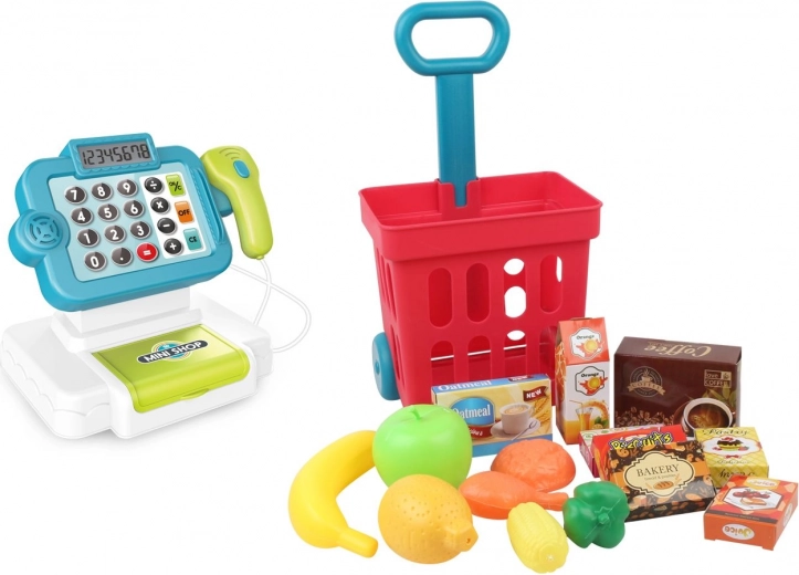 Cassa con carrello della spesa con effetti luminosi e sonori