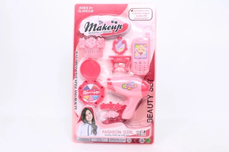 Set di bellezza per bambini rosa con asciugacapelli