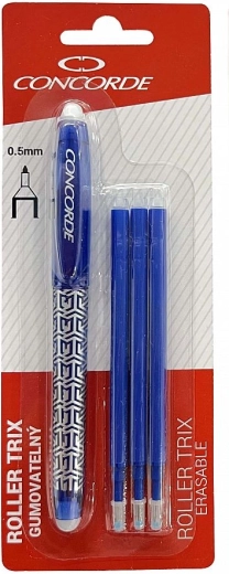 Roller cancellabile CONCORDE Trix 0,5 mm, blu + 3 ricariche