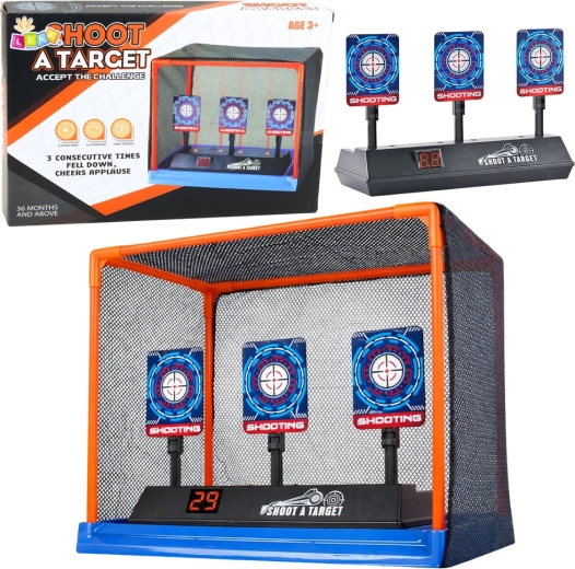 Bersaglio elettronico per tiro con contatore digitale e rete di protezione