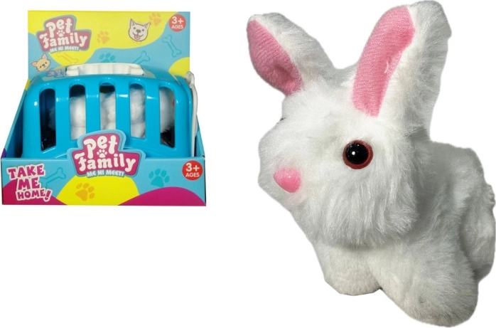 Coniglietto di peluche con accessori nel trasportino