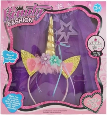 Set costume da unicorno per bambini – gonnellina tutù, cerchietto e bacchetta