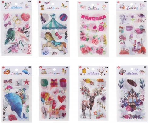 adesivi di carta mix di motivi 18,5 × 10 cm, 6 fogli