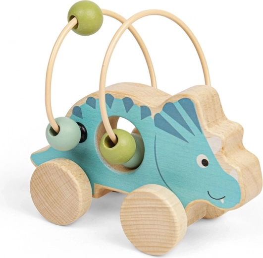 Triceratopo su ruote con labirinto di perline