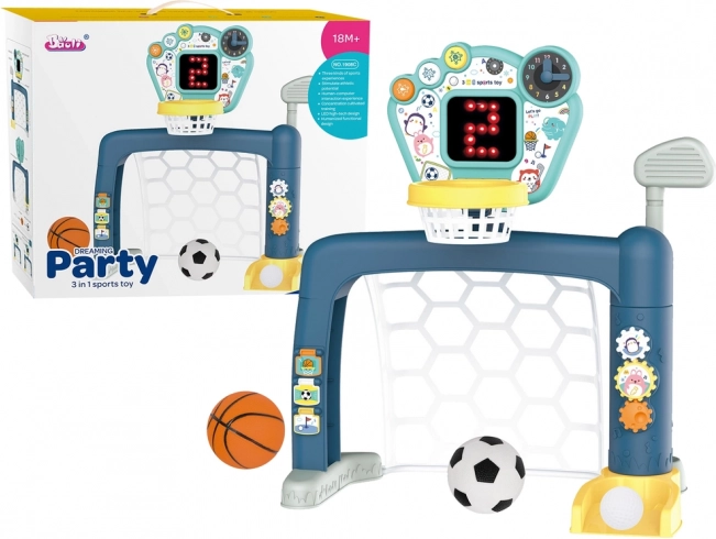 Set sportivo per bambini 3-in-1: basket, calcio e golf