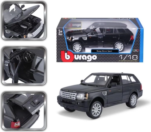 Modello in metallo BBURAGO RANGE ROVER SPORT 1:18, nero