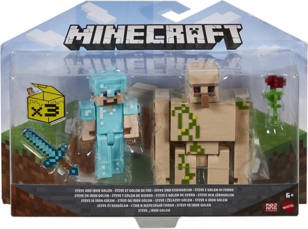 Action figure Minecraft 8 cm – confezione doppia con accessori