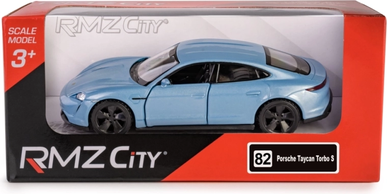 Modello in metallo dell'auto PORSCHE Taycan Turbo S 2020 con trazione pull-back – blu (1:40)
