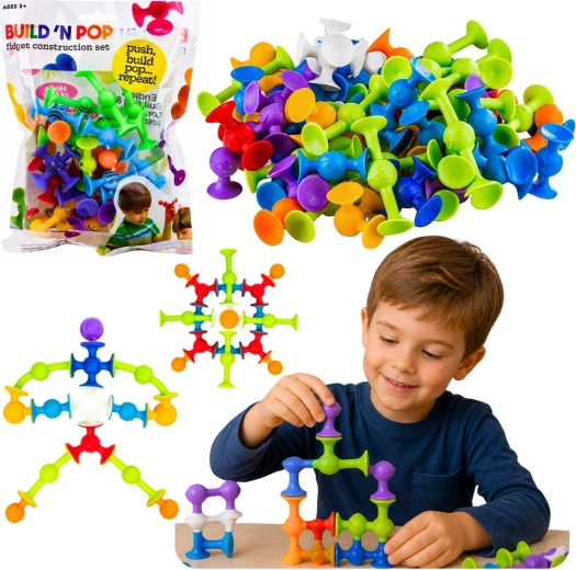 Mattoncini da costruzione sensoriali colorati con ventose
