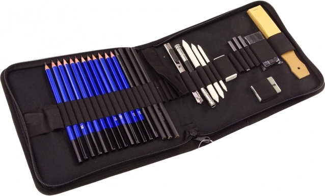 Set artistico per disegnare con matite e accessori 32 pezzi
