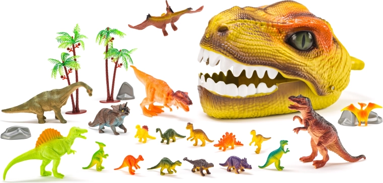 Testa di dinosauro con figurine – set di gioco 25 pezzi