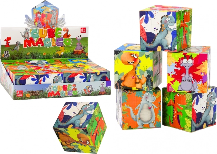 Cubo Magico Puzzle Educativo Dinosauri Gioco di Logica