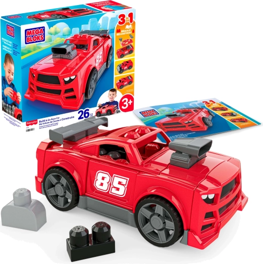 Mega Bloks set di costruzioni 3 in 1 auto da corsa (26 pezzi)