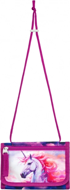 portafoglio da collo con motivo unicorno