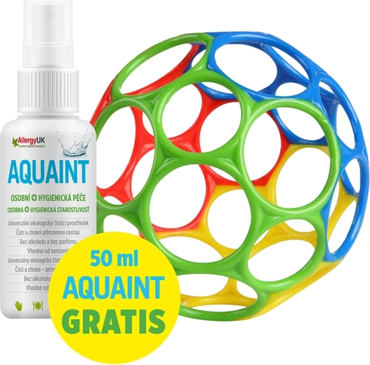 Sonaglio Oball Rattle 10 cm blu + acqua detergente ecologica Aquaint 50 ml
