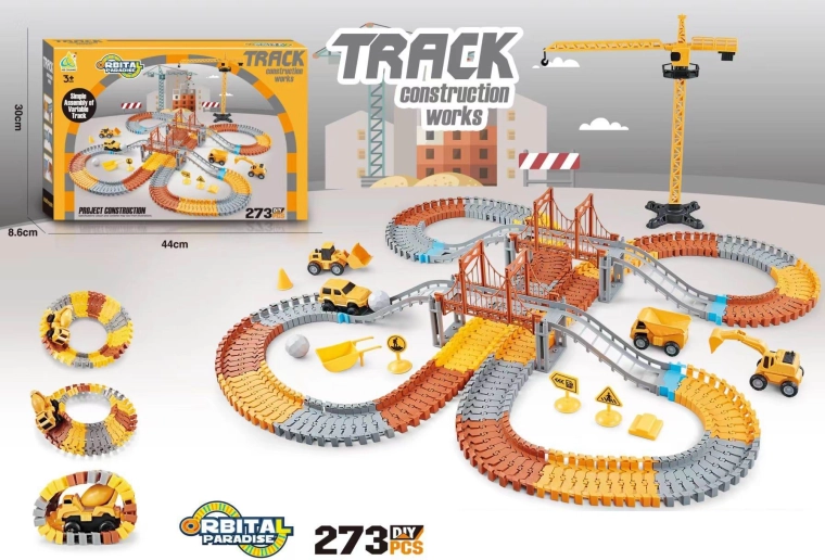 pista ferroviaria con 2 ponti, 273 pezzi (1 macchinina)