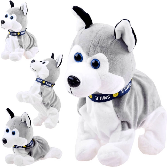 Husky di peluche interattivo con suoni e trucchetti al tocco