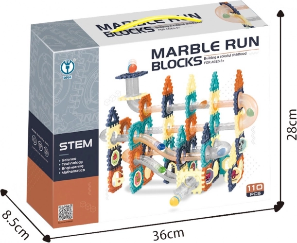 Pista per biglie – set di costruzione 110 pezzi