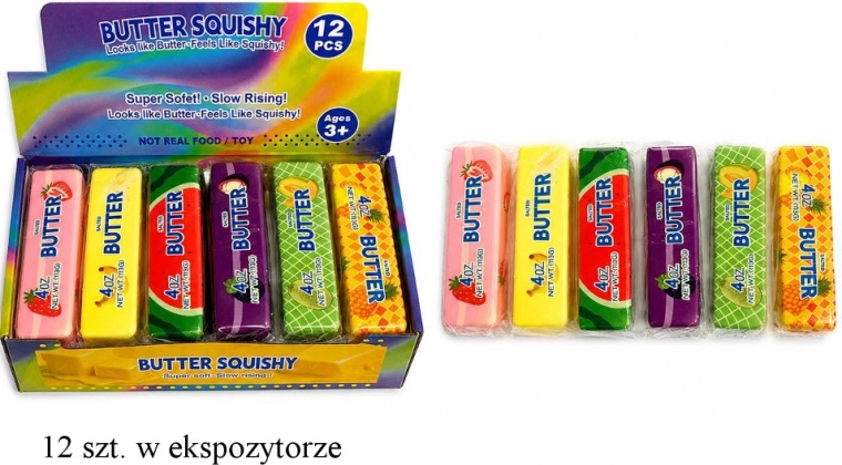 Gniotek sensoriale antistress da schiacciare burro frutta - 1 pezzo