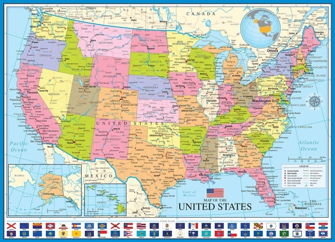 Puzzle EUROGRAPHICS Mappa politica degli USA 1000 pezzi