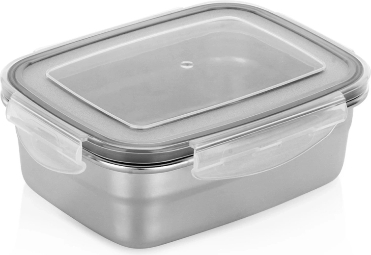 Box porta alimenti in acciaio inox con coperchio e guarnizione 500 ml