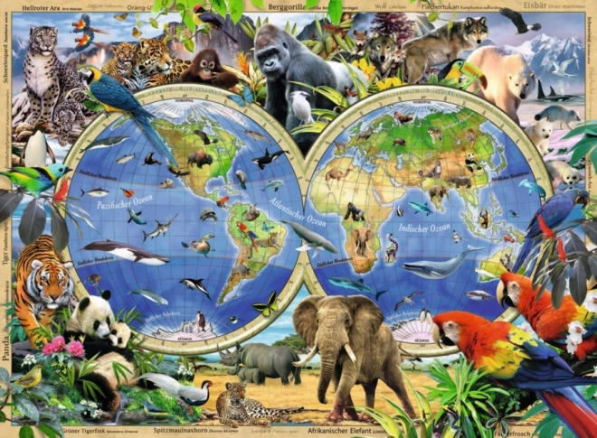 Puzzle Ravensburger Mondo degli animali selvatici XXL 100 pezzi